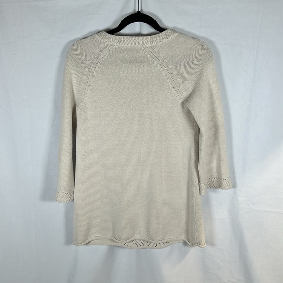 Chico's Cream Knit Sweater with Embellishments SIZE(M) - Picture 5 of 5